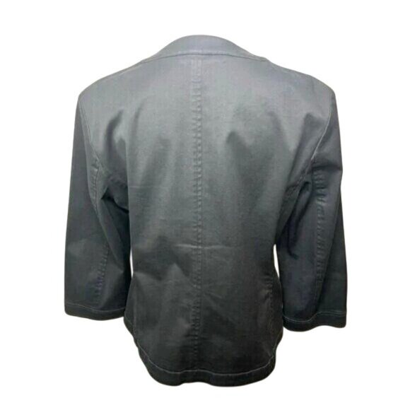 Talbots Womens Black Ruffle Front Blazer Jacket Size 8 - Picture 5 of 11